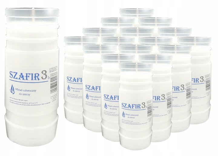 Wkłady do zniczy Parafinowe Szafir3 /14cm + Zapalarka GRATIS