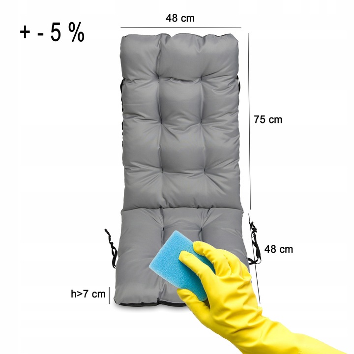 Poduszka na krzesło Leżak 48x48x75 stal