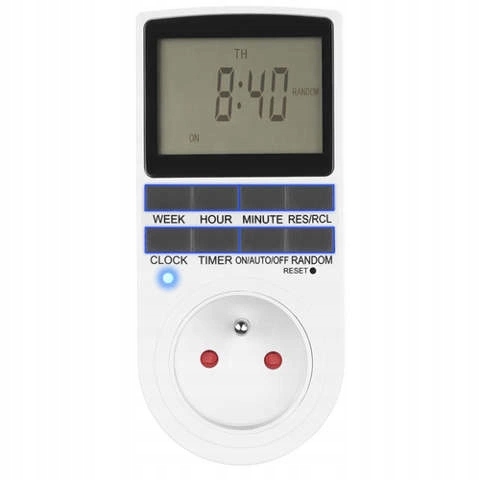 PROGRAMATOR CZASOWY ELEKTRONICZNY Z LCD 230V 16A WŁĄCZNIK WYŁĄCZNIK TIMER