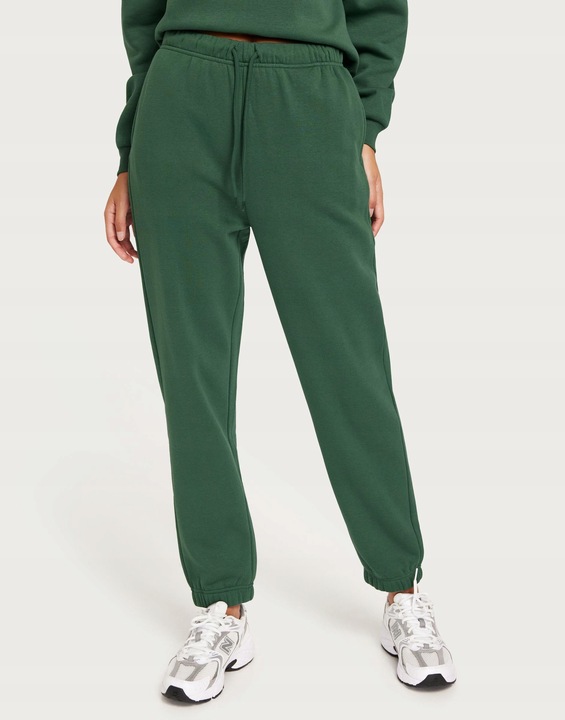 PIECES ZIELONE SPODNIE DRESOWE WYSOKI STAN PV9 NG5__M