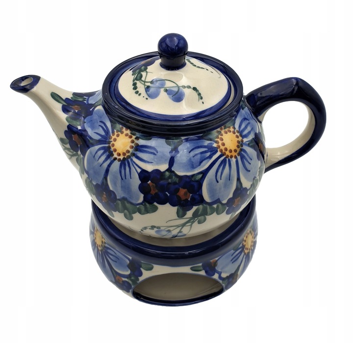 CZAJNIK Z PODGRZEWACZEM CERAMIKA BOLESŁAWIEC