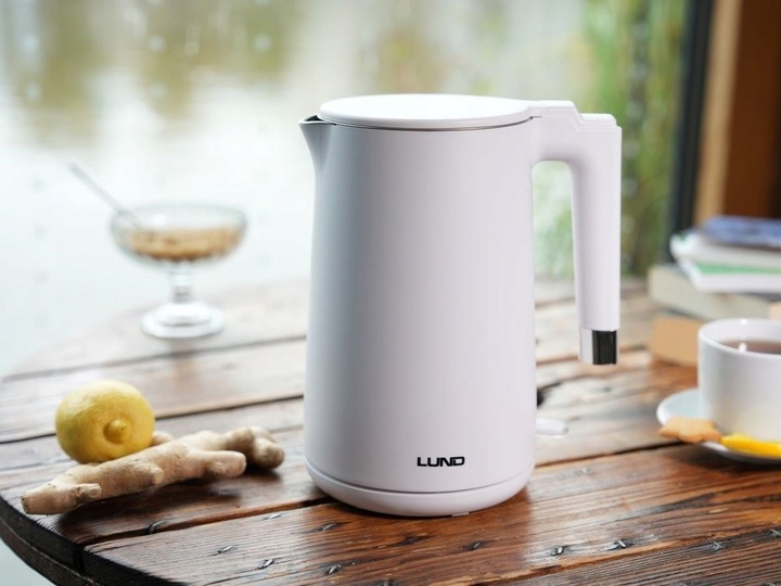 CZAJNIK ELEKTRYCZNY LUND 2200W 1,5L BIAŁY PODWÓJNE ŚCIANKI
