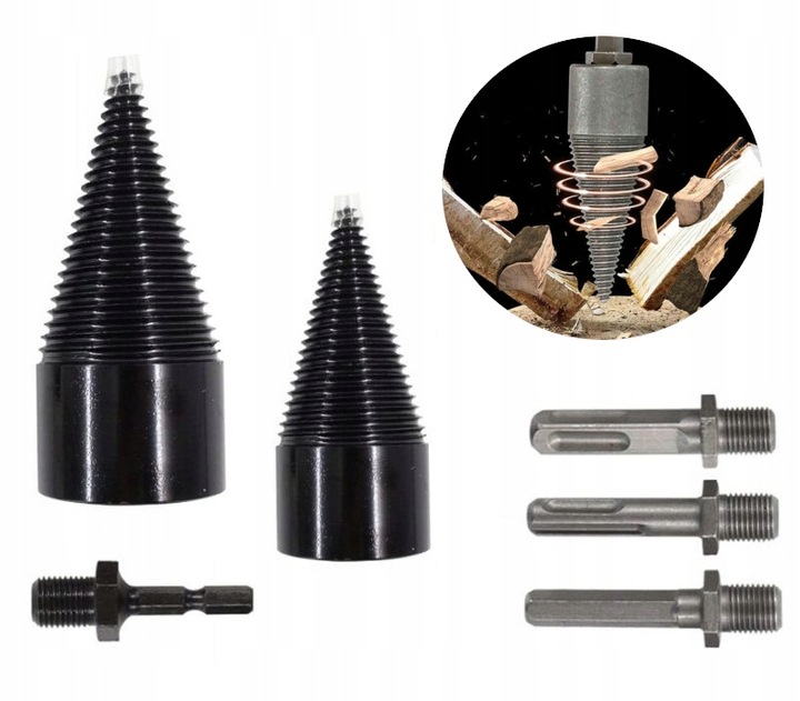 WIERTŁA ŚWIDRY DO ŁUPANIA RĄBANIA DREWNA x2 38-42