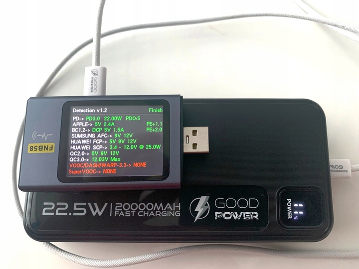 POWERBANK 20000mAh 22,5W DUŻA POJEMNOŚĆ + KABEL USB-C 60W GOODPOWER