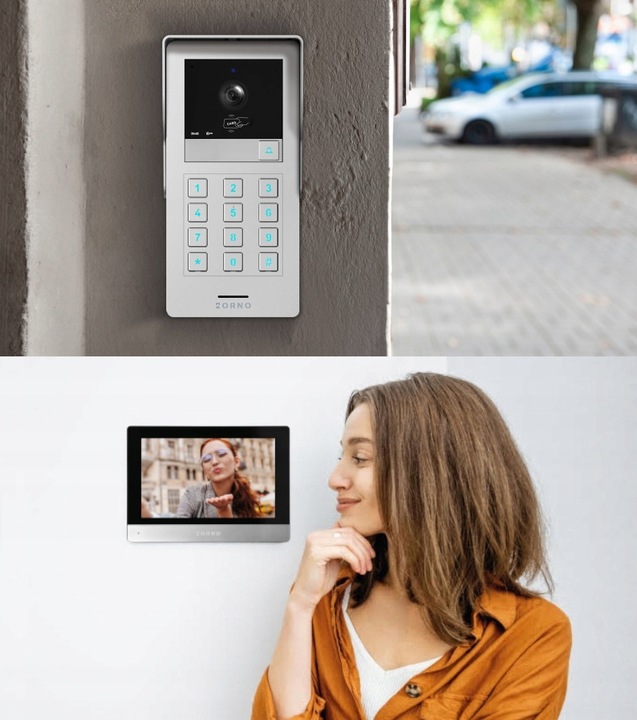 Wideodomofon WIFI TUYA z Szyfratorem na KOD BRELOK Full HD Aplikacja 2-ŻYŁ