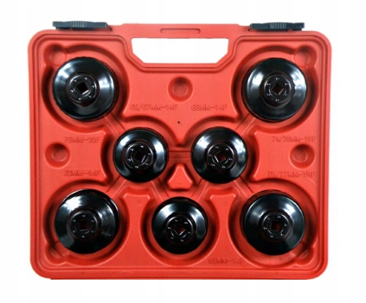 ZESTAW KLUCZY NASADEK W WALIZCE DO ODKRĘCANIA FILTRÓW OLEJU 15 ELEMENTÓW