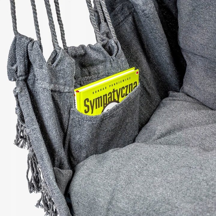 KRZESŁO BRAZYLIJSKIE FOTEL WISZĄCY HAMAK HUŚTAWKA NA BALKON BOHO +PODUSZKI