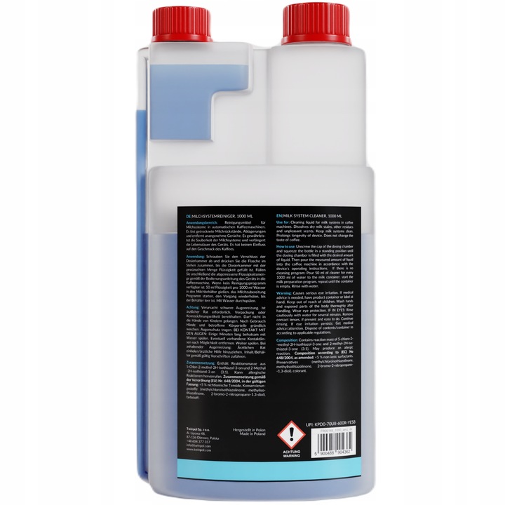 PŁYN DO CZYSZCZENIA SYSTEMU MLEKA USUWANIE OSADÓW SYSTEMU MLECZNEGO 1000ml