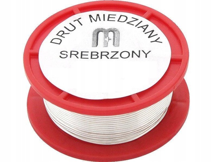 Srebrzanka Drut Miedziany Srebrzony 0,8mm 100g 22m