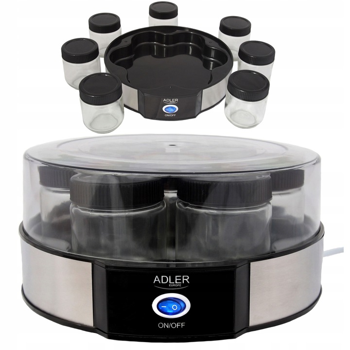 JOGURTOWNICA do PYSZNEGO DOMOWEGO JOGURTU w KOMPLECIE 7 SŁOIKÓW 1,4L