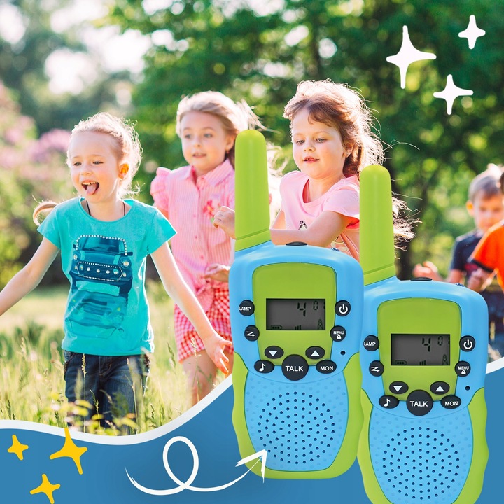 Walkie talkie dla dzieci duży zasięg zestaw 2szt krótkofalówka Łoki Toki