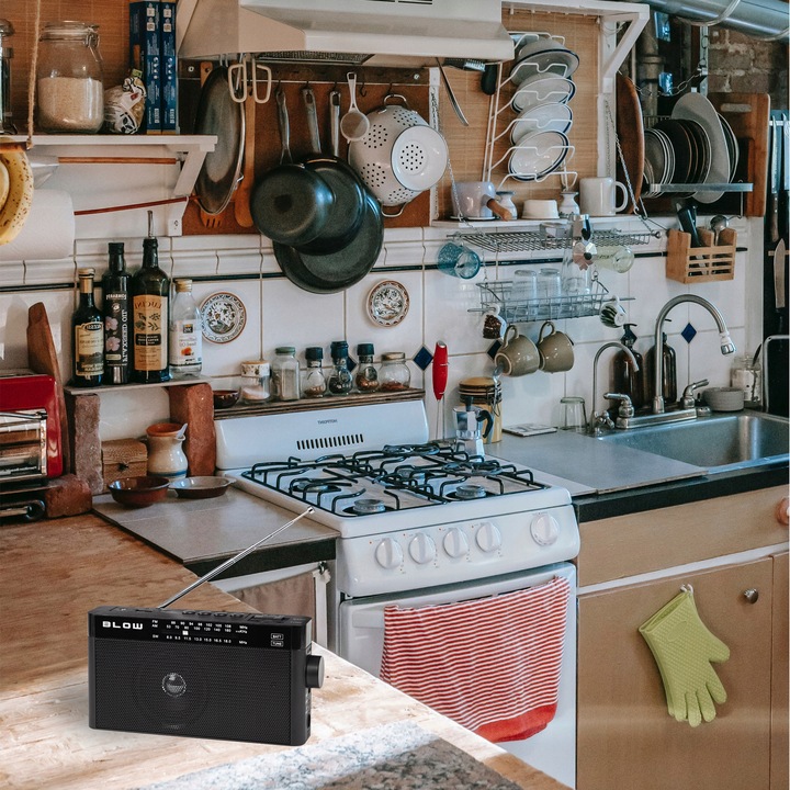 GŁOŚNIK BLUETOOTH RETRO RADIO PRZENOŚNE KUCHENNE AKUMULATOR USB AUX SD