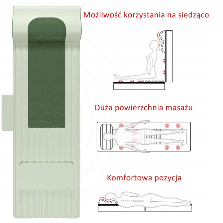 Materac masujący mata masująca Shiatsu grzanie pas podczerwień Gateway
