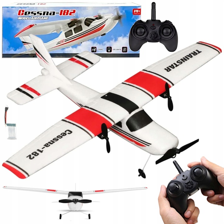 SAMOLOT ZDALNIE STEROWANY LATAJĄCY SZYBOWIEC RC MODEL CESSNA 182 PILOT 2,4
