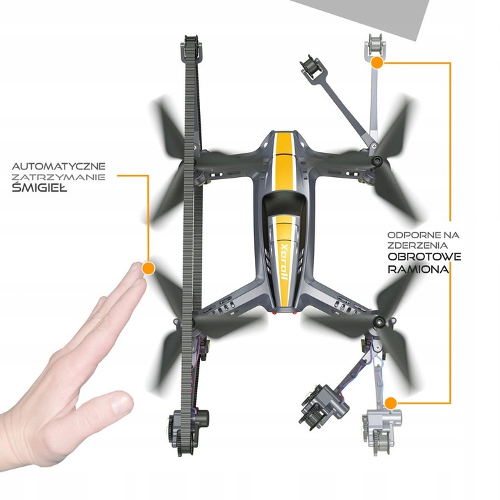 Zabawka Xerall TANKCOPTER 2.4GHz Quadcopter-Czołg Dron, HD FPV
