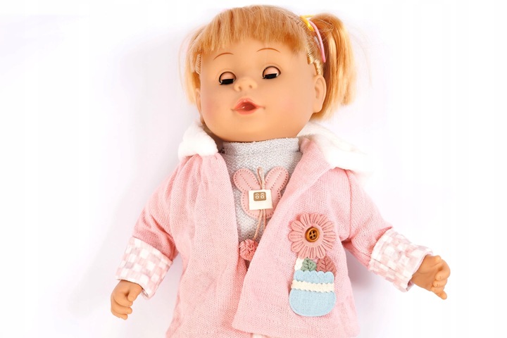 Lalka Bobas Interaktywna Miękka Jak Żywa Duża 42cm Śpiewa Mówi Dziewczynka