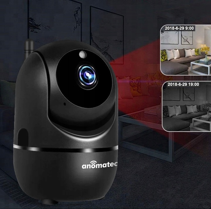 CZARNA KAMERA BEZPRZEWODOWA WIFI 4MPX WEWNETRZNA NIANIA IP APLIKACJA TUYA