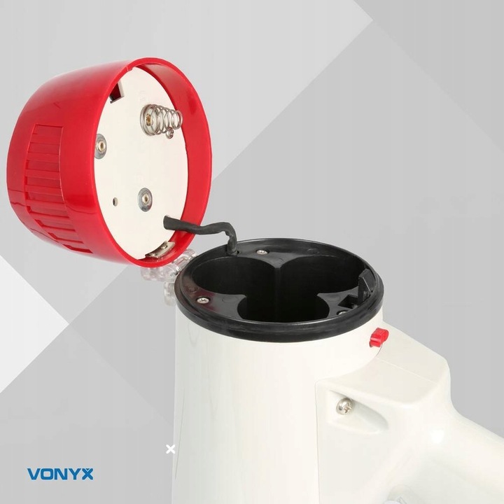 Megafon z mikrofonem i funkcją syreny szczekaczka