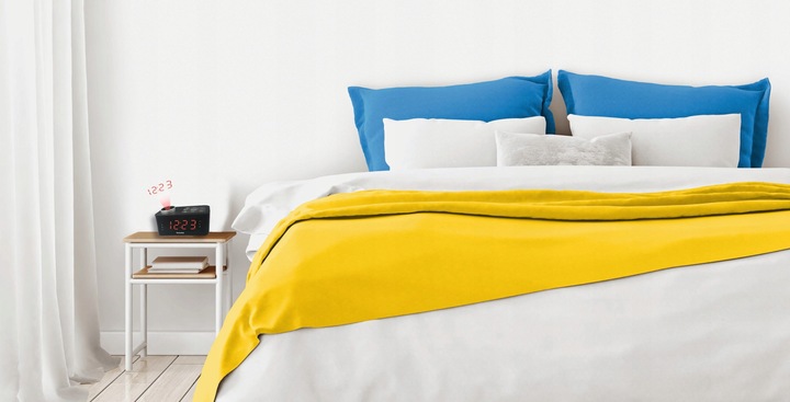 Zegar RadioBudzik Radio FM z Projektorem Czasu Godziny na Ścianie Budzik