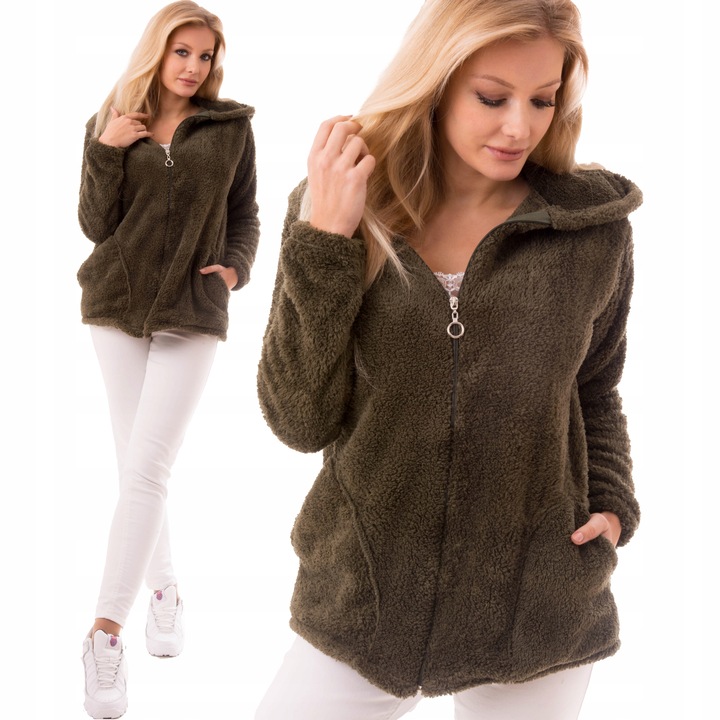 MILUSIA PLUSZOWA BLUZA DAMSKA Z KAPTUREM