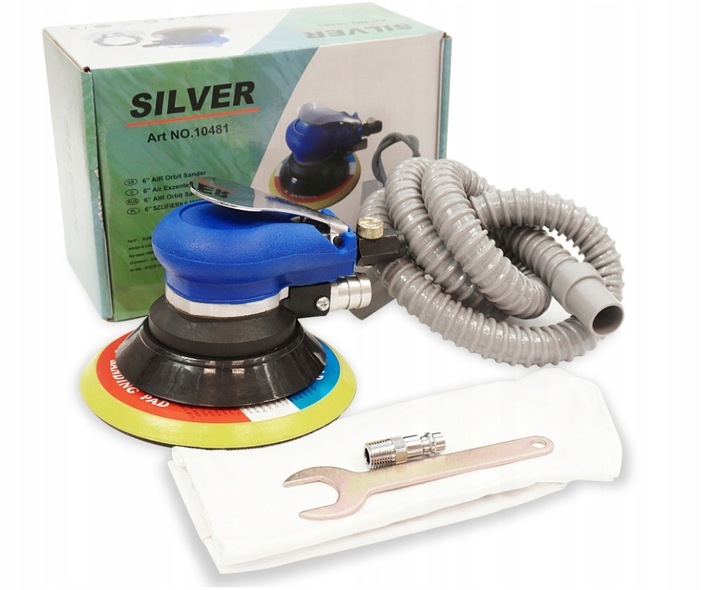 SZLIFIERKA OSCYLACYJNA PNEUMATYCZNA MIMOŚRODOWA 150mm Z WĘŻEM REGULACJA