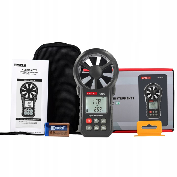 ANEMOMETR WIATROMIERZ POMIAR PRĘDKOŚCI POWIETRZA MIERNIK WIATRU TEMPERATURY