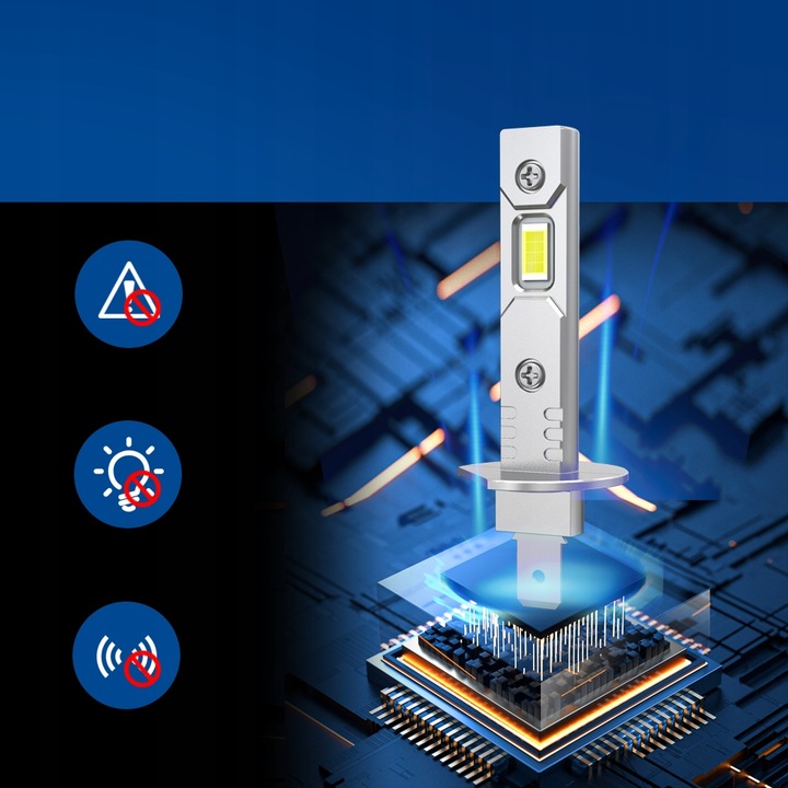 ŻARÓWKI LED H1 RETRIFY S&D ULTRA CICHE FANLESS LINE 1:1 BEZ ADAPTERÓW 6500K