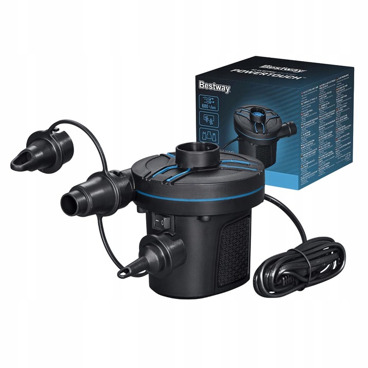 Bestway 62252 Pompka do Pompowania Materacy Basenów Elektryczna AC 680L/Min