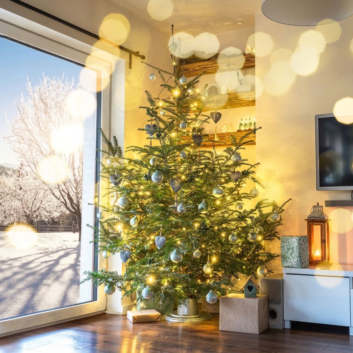 STOJAK POD CHOINKĘ CHOINKOWY PODSTAWKA DRZEWKO POJEMNIK NA WODĘ 1L SREBRNY