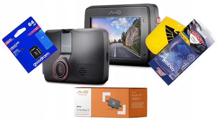 WIDEOREJESTRATOR MIO MIVUE 803 KAMERA, GPS WIFI + Karta 64GB i SmartBox