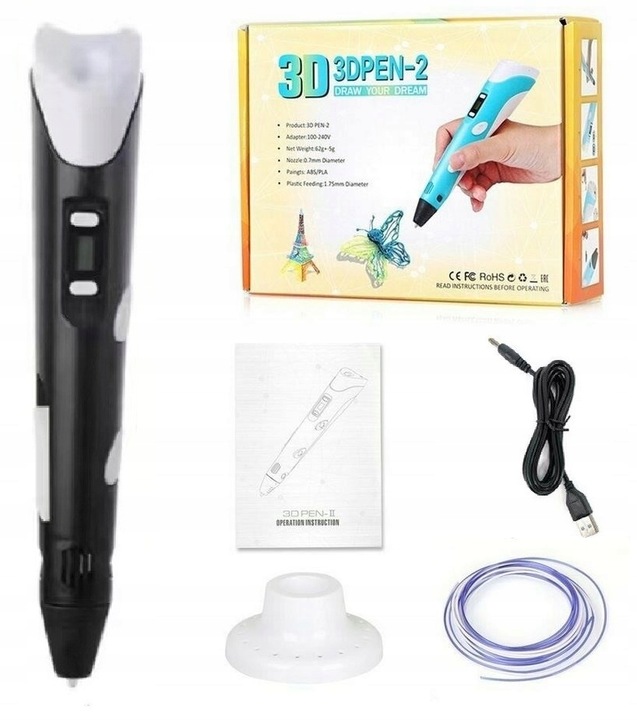 DŁUGOPIS DRUKARKA 3D PEN ZESTAW + WKŁADY 9 METRÓW