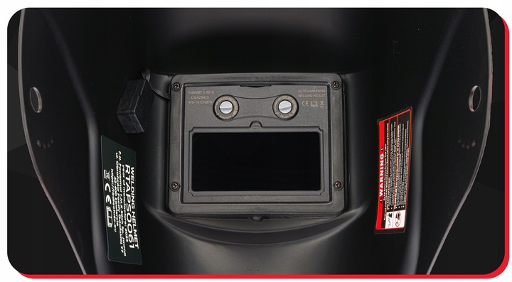 SAMOŚCIEMNIAJĄCA MASKA PRZYŁBICA SPAWALNICZA FILTR AUTOMATYCZNA RED TECHNIC