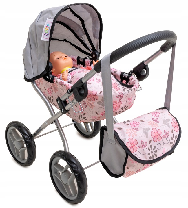 WÓZEK dla lalek głęboki gondola + TOREBKA TORBA do wózka dla lalki