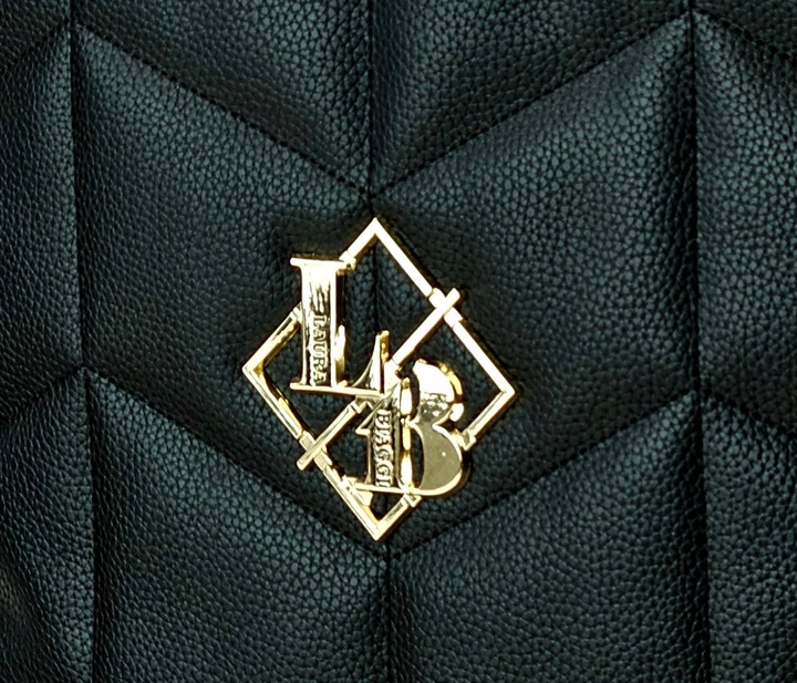 LAURA BIAGGI TORBA TOREBKA SHOPPERKA A4 NA RAMIĘ CZARNA POŁYSK