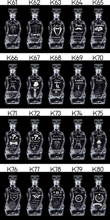 SKRZYNKA KARAFKA SZKLANKI DO WHISKY Z GRAWEREM!