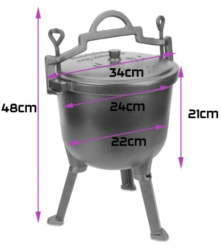 Kociołek myśliwski żeliwny 7L GARNEK węgierski na ognisko grill pieczonki