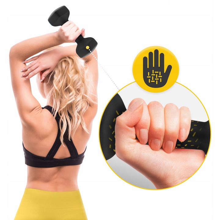 HANTLE CIĘŻARKI DO ĆWICZEŃ HANTELKI ŻELIWNE ANTYPOŚLIZGOWE ZESTAW 2x3 KG