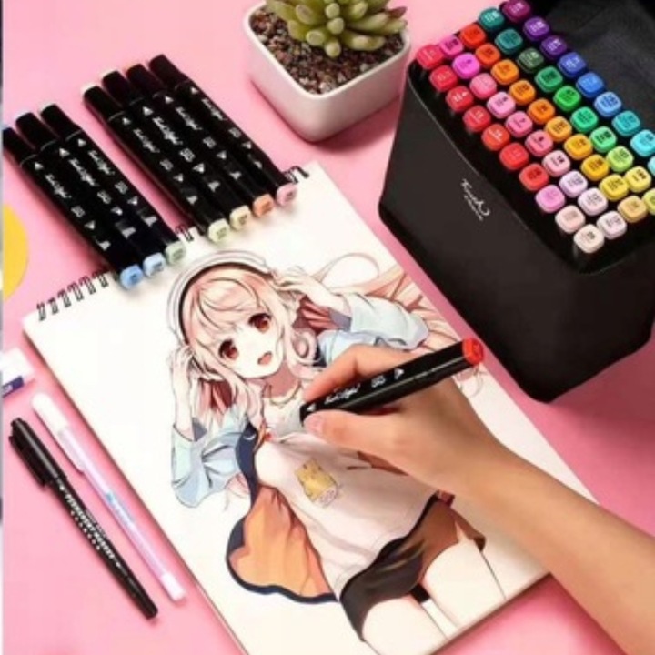 Markery 204 kolory flamastry pisaki dwustronne