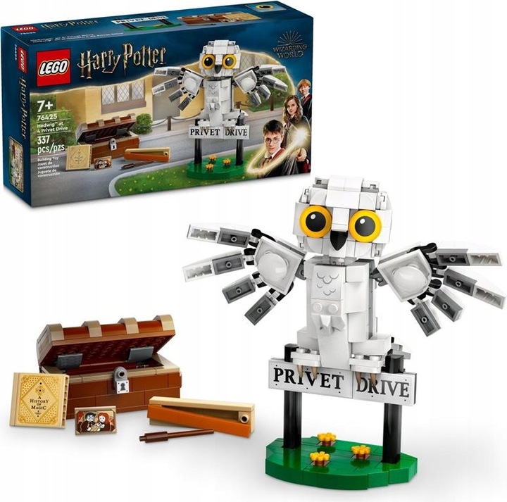 KLOCKI LEGO HARRY POTTER 76425 HEDWIGA Z WIZYTĄ PRIVET DRIVE 4 LIST + TORBA