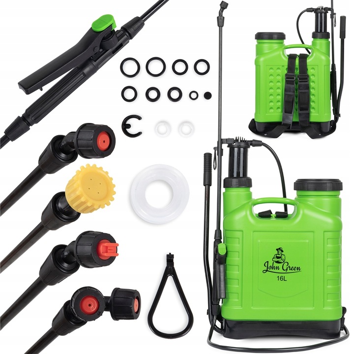 OPRYSKIWACZ RĘCZNY CIŚNIENIOWY PLECAKOWY DŁUGA LANCA 4x DYSZE JOHNGREEN 16L