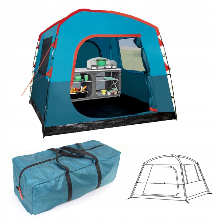 Przedsionek kempingowy NAMIOT wysoki dostawka przyczepy kampera 2,5m 6os