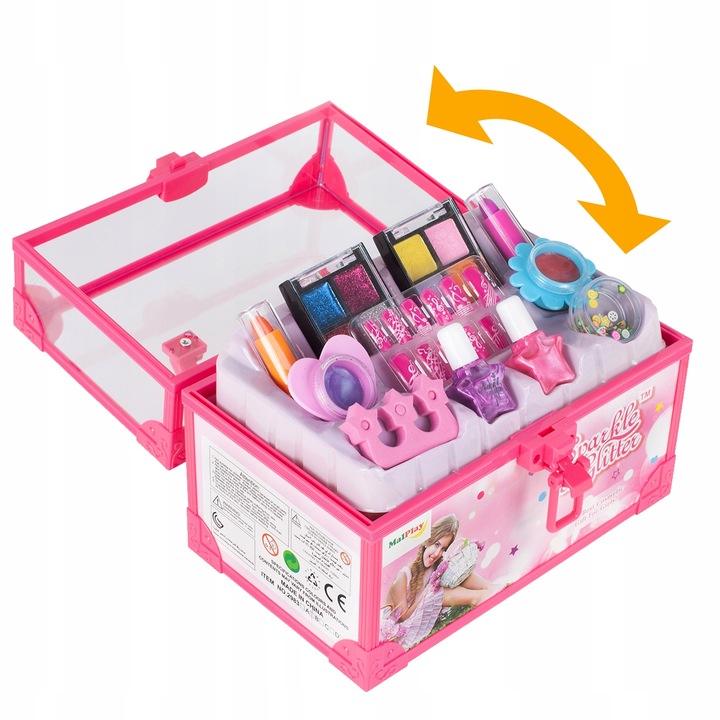 ZESTAW MAKE UP MANICURE W KUFERKU DLA DZIECI DO MALOWANIA PAZNOKCI LAKIERY