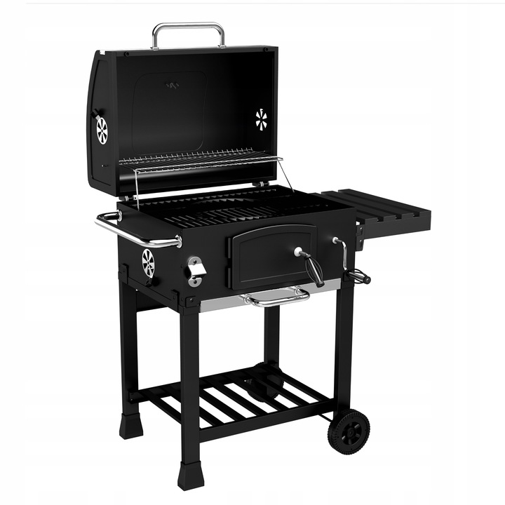 GRILL WĘGLOWY OGRODOWY Koler Ember ch1 RUSZT Z POKRYWĄ POPIELNIK +TERMOMETR