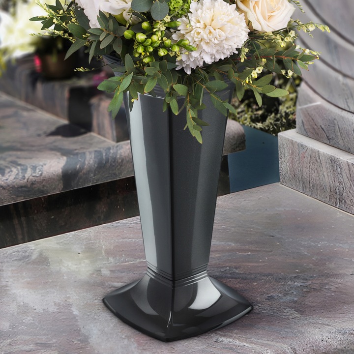 FLAKON WAZON NAGROBNY GRÓB NA CMENTARZ PLASTIKOWY NA KWIATY 39cm