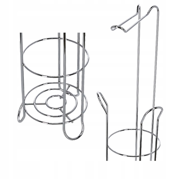 STOJAK TOY na PAPIER toaletowy CHROM zasobnik WC