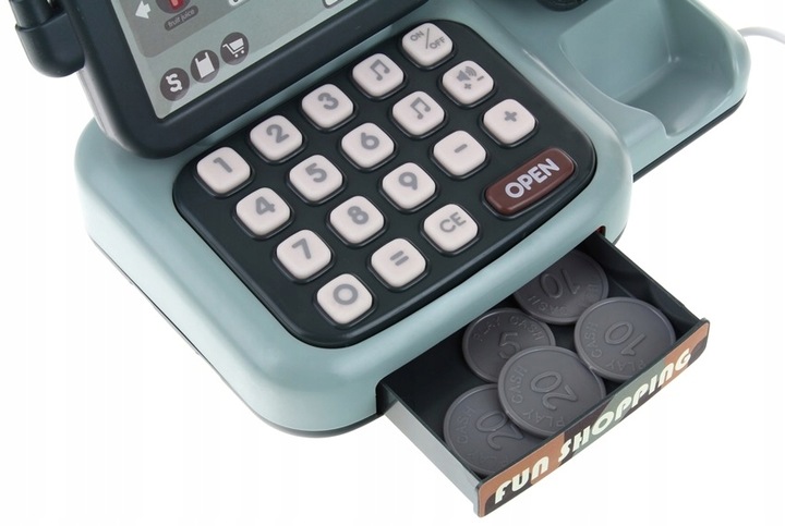 Kasa Fiskalna Interaktywna Sklepowa Edukacyjna Kalkulator Skaner Waga Karta