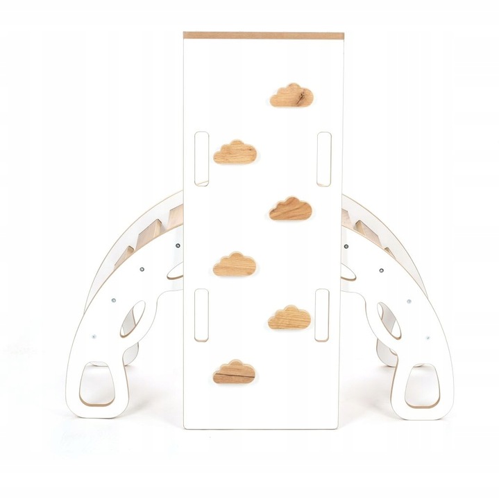 Bujak Montessori + ścianka/zjeżdżalnia biało-dębowy BM-310