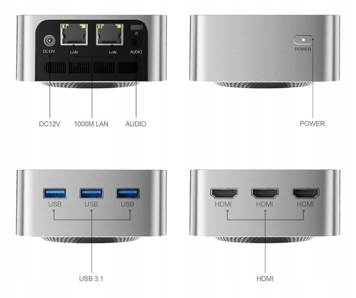 Mini Komputer INTEL Alder Lake N95 - DDR5 16GB - 512GB M.2 - Windows 11 PRO