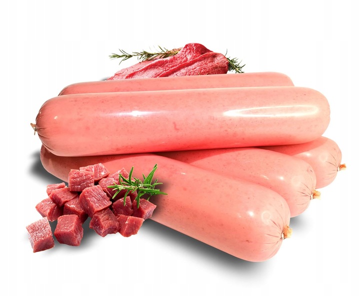 BATON MIĘSO DROBIOWE DLA PSA KIEŁBASA MORTADELA 1KG X10.- MIĘSNE SMAKI