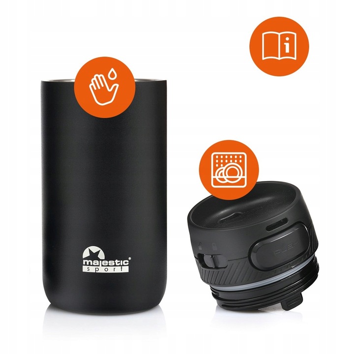 KUBEK TERMICZNY TERMOS NA KAWĘ HERBATĘ MAJESTIC SPORT NORD 420 ML